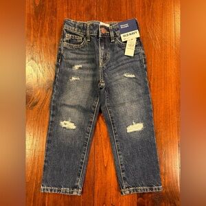 Old Navy Men's Distressed Dark Blue Jeans